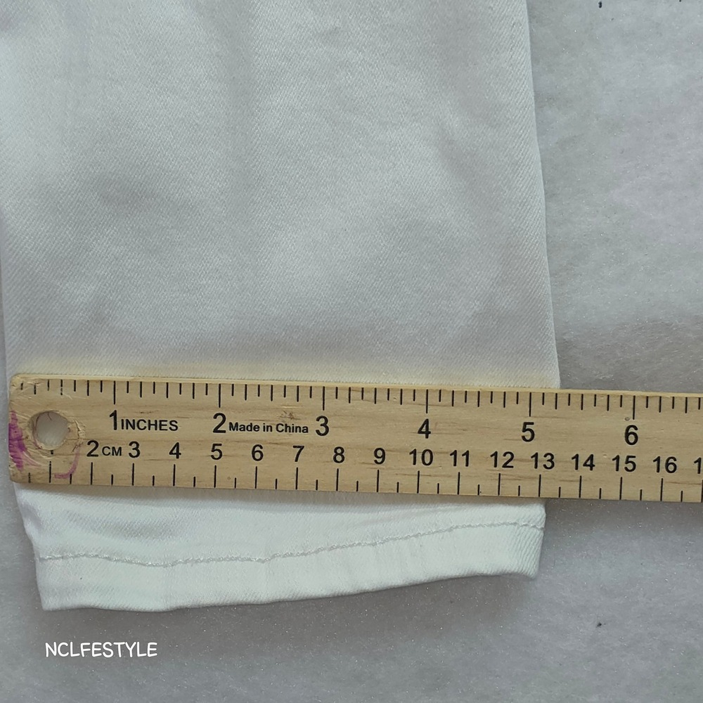 Machine Jeans Womens White Distressed Skinny Denim Ripped Low Rise Pants 27x30 - Picture 7 of 11